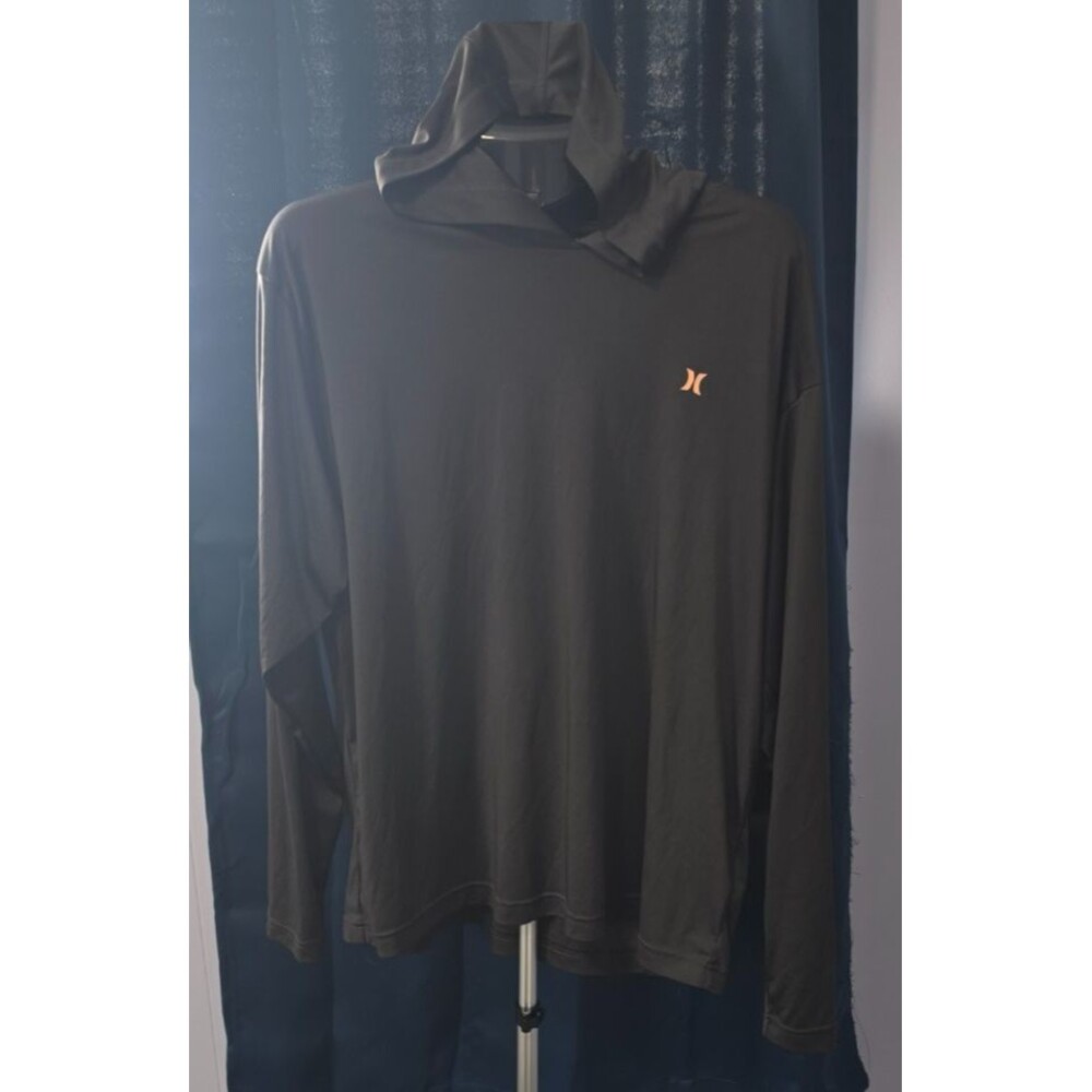 Hurley Gray Pullover Athletic Hooded Shirt Top Size XL Men